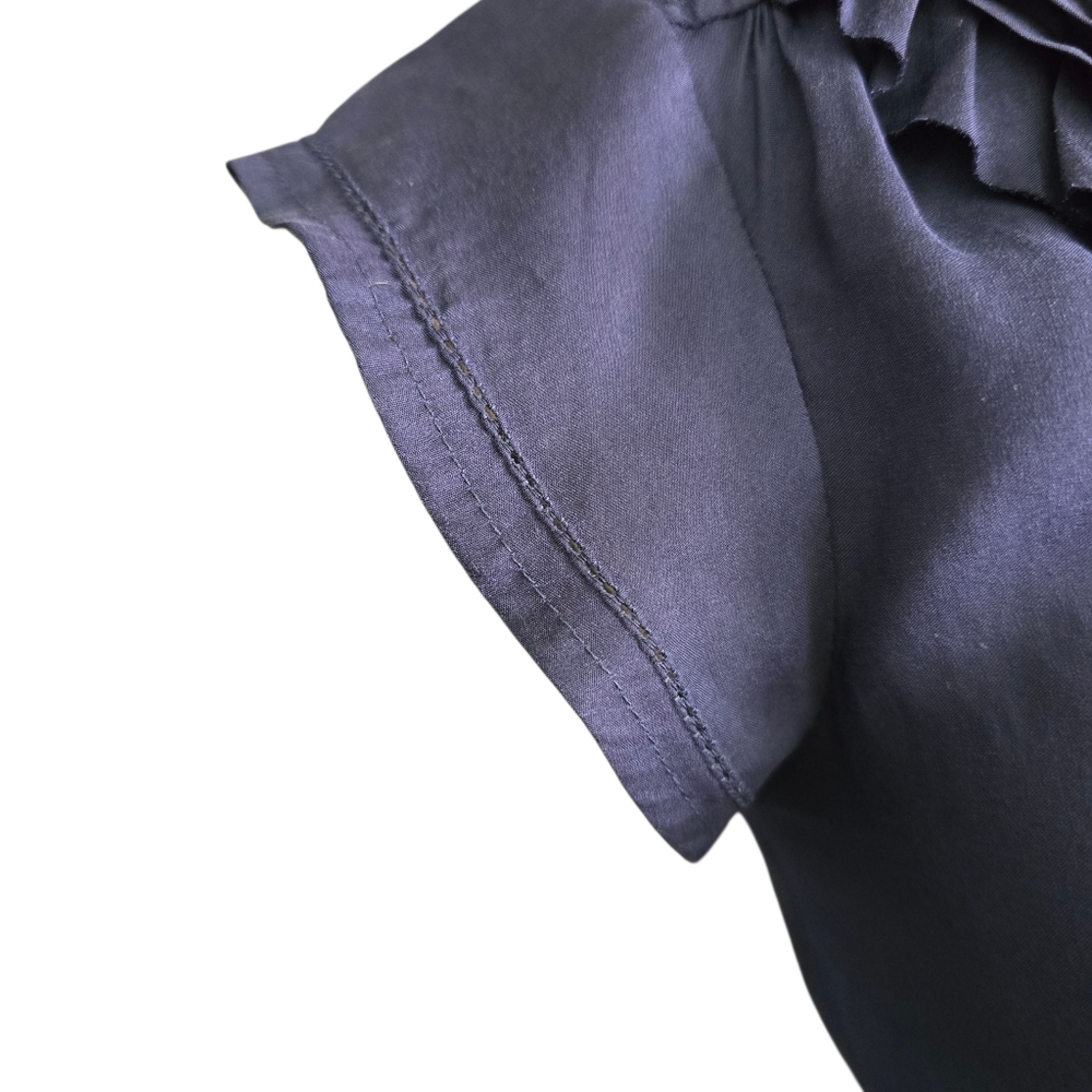 Women's American Eagle Outfitters Navy Ruffle Mini Dress - xs - Picture 8 of 9